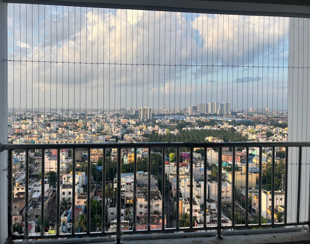 SS Invisible Grills in Chennai. Installation done by GSA Enterprises