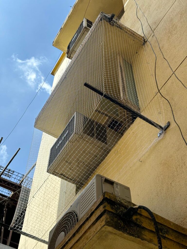 Pigeon net for AC in Chennai done by GSA Enterprises