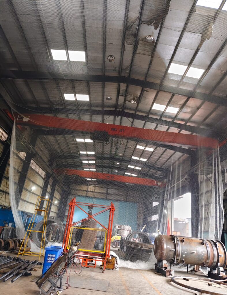 Warehouse Safety Nets Installation in Chennai by GSA Enterprises for Industrial Protection Systems