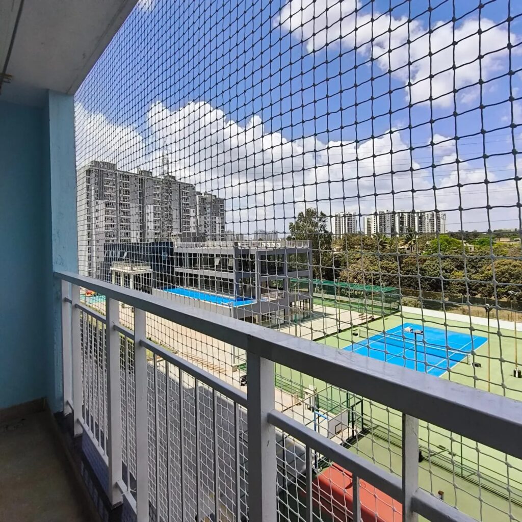 Balcony safety nets in Madurai installation by GSA Enetrprises
