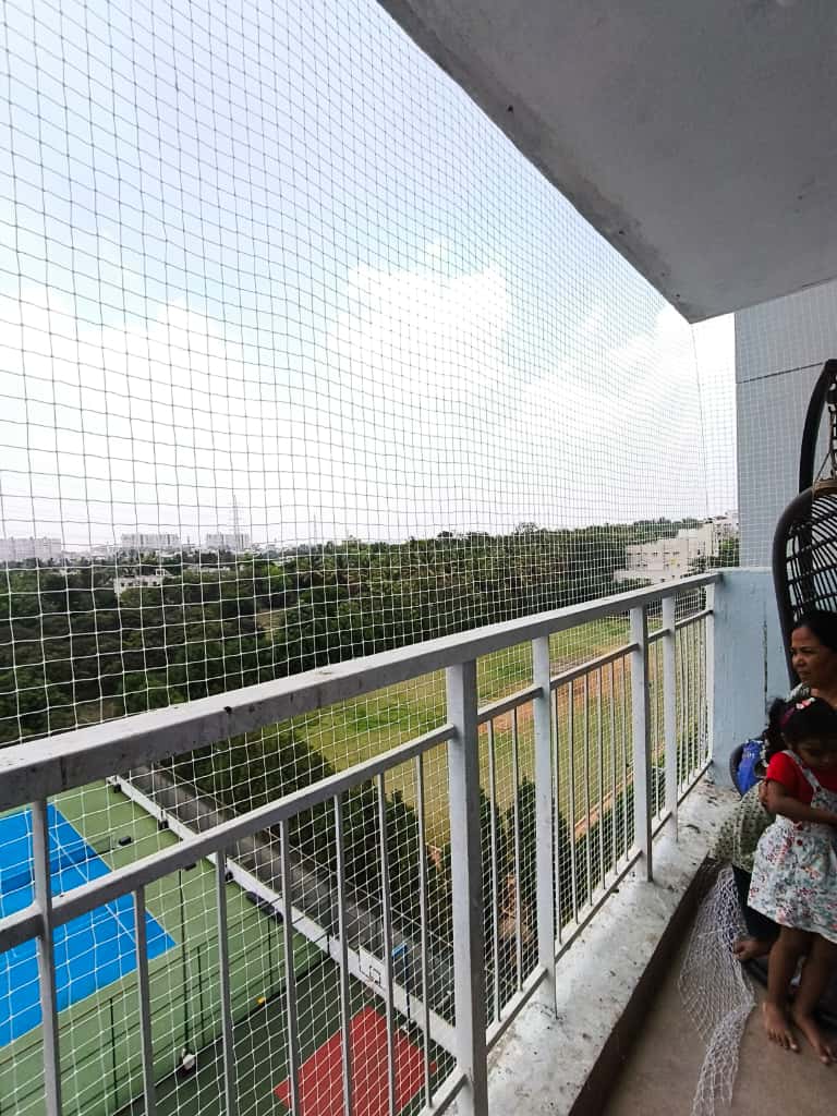 Balcony safety nets installation in Madurai, Chennai by GSA Enterprises for apartment child safety