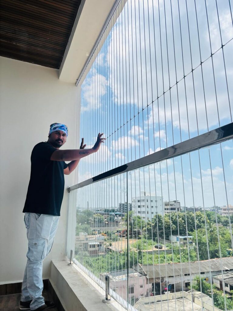 Premium invisible grill for balcony installation in Madurai by GSA Enterprise