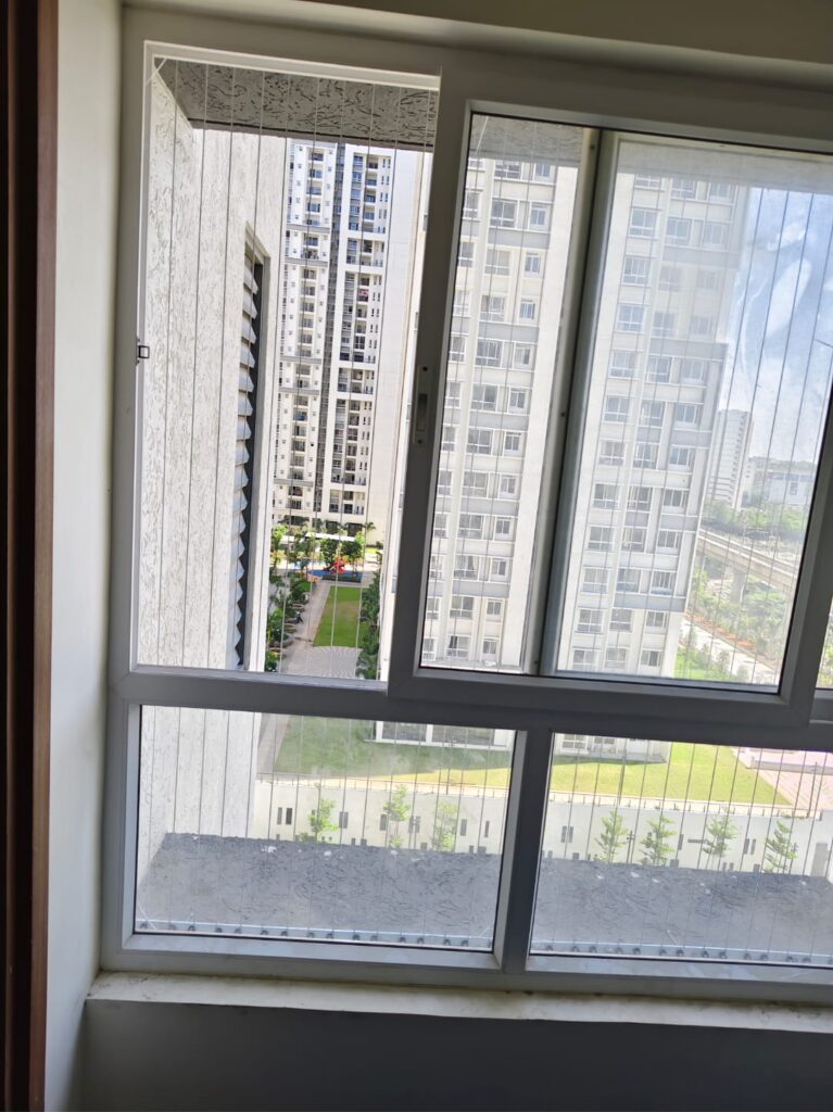 Premium Safety Invisible Grill for windows in velachery Price and installation by GSA Enterprises